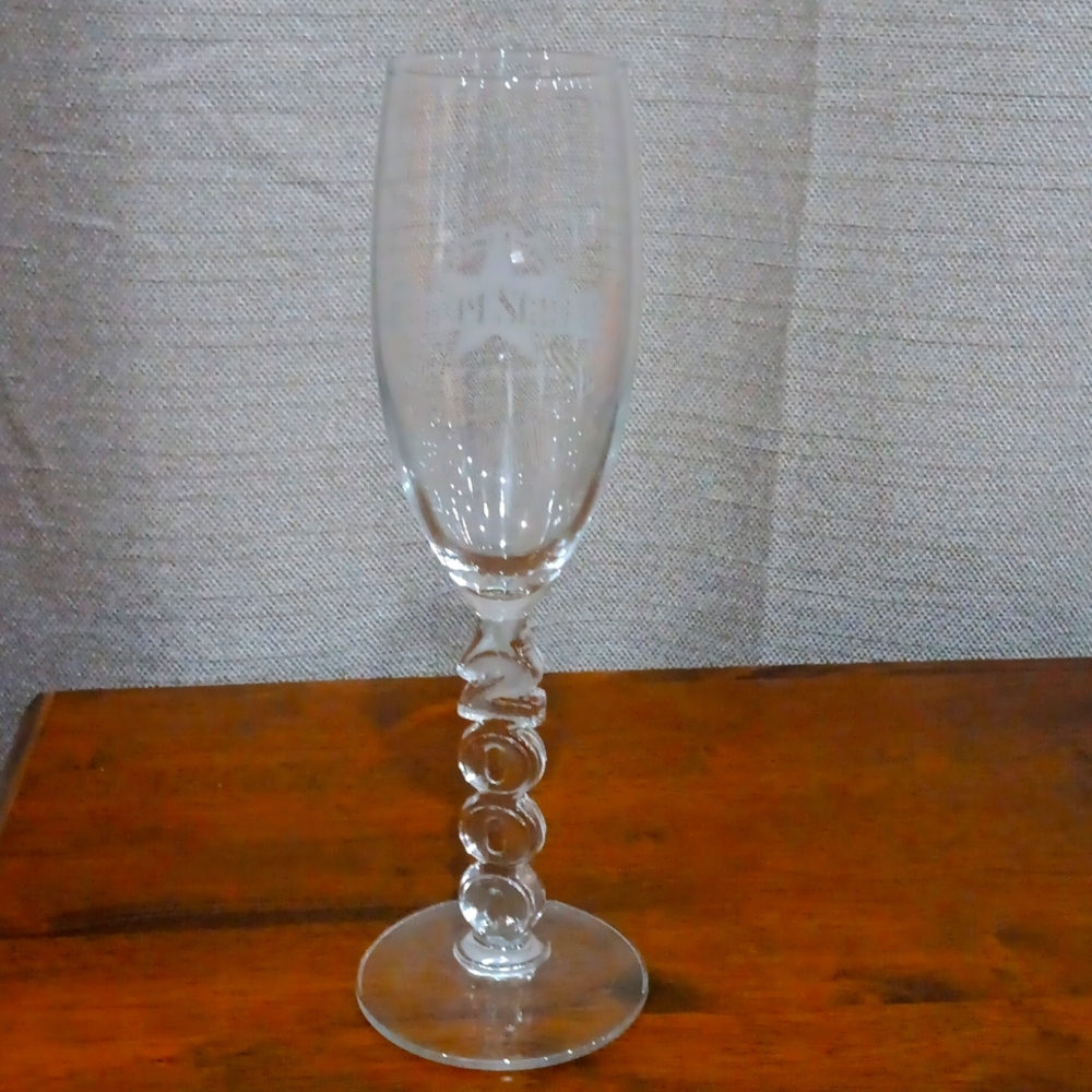 Y2K, year 2000 Sunset Station San Antonio New Year's commemorative wine glass